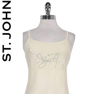 St. John - Cream Rhinestone Cami Sz M